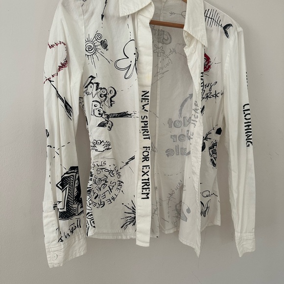 Y2k Betty Barclay Tatoo grunge top - Picture 3 of 7